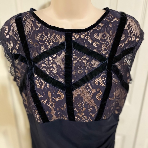 Betsy & Adam women’s Petite Lace-bodice long dress - Picture 2 of 5